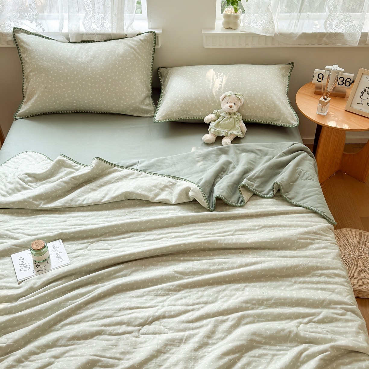 91家纺网 家纺一手货源 找家纺 雯雨家纺 2026新款全棉双层纱新疆棉花夏被空调被被子被芯 秘密花园