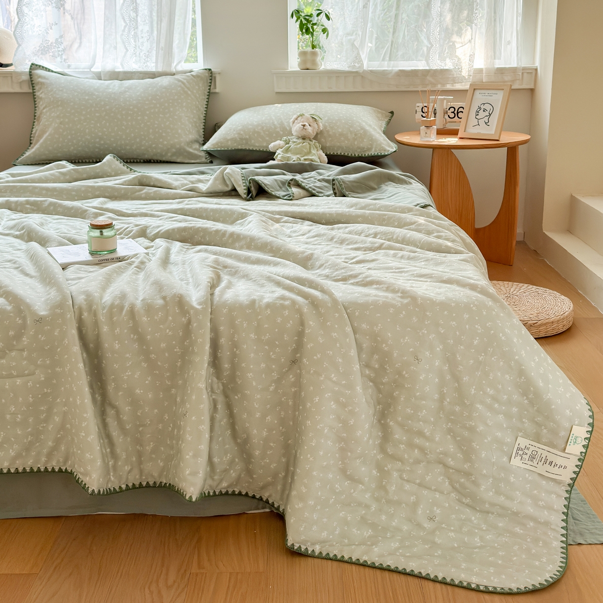 91家纺网 家纺一手货源 找家纺 雯雨家纺 2026新款全棉双层纱新疆棉花夏被空调被被子被芯 秘密花园