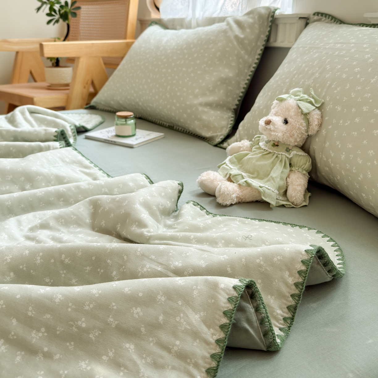 91家纺网 家纺一手货源 找家纺 雯雨家纺 2026新款全棉双层纱新疆棉花夏被空调被被子被芯 秘密花园