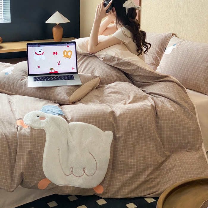 91家纺网 家纺一手货源 找家纺 （总）卡姿家纺 2026春夏全棉萌趣气质大贴布系列四件套— 第一季