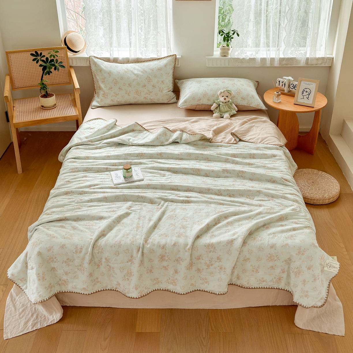 91家纺网 家纺一手货源 找家纺 雯雨家纺 2026新款全棉双层纱新疆棉花夏被空调被被子被芯 南法庄园