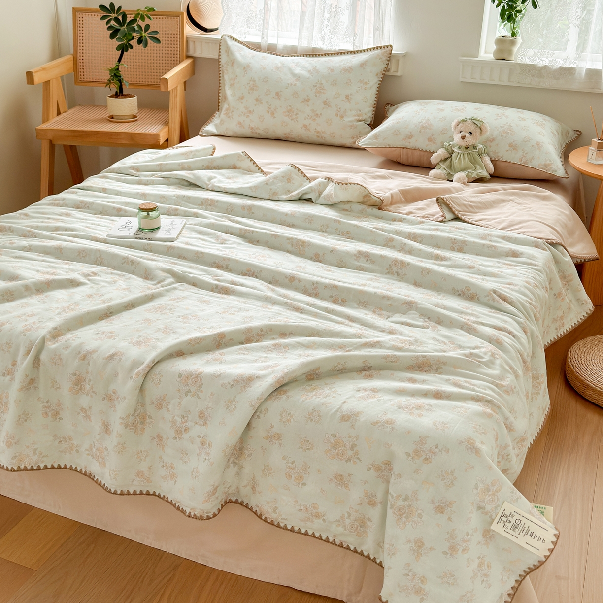 91家纺网 家纺一手货源 找家纺 雯雨家纺 2026新款全棉双层纱新疆棉花夏被空调被被子被芯 南法庄园