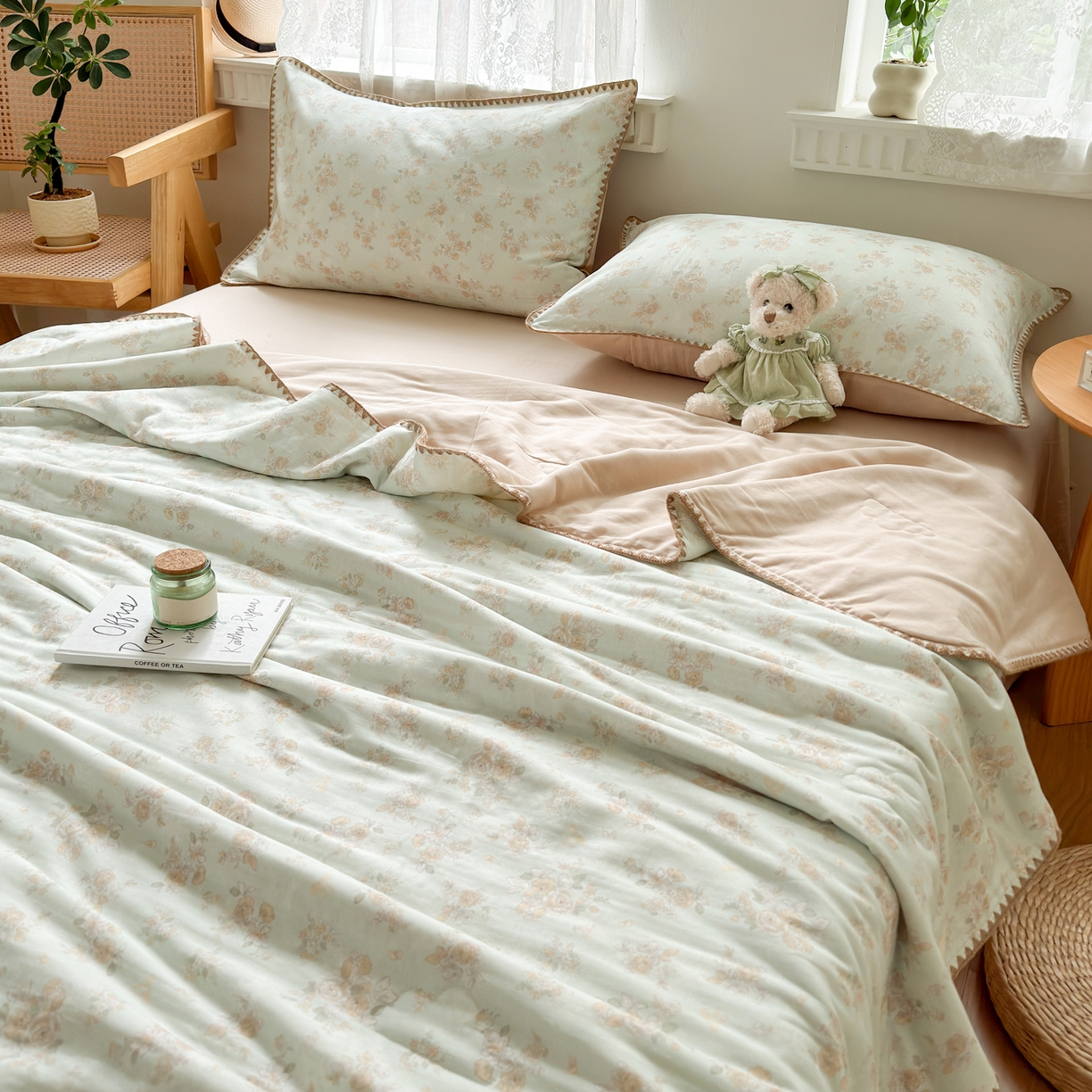 91家纺网 家纺一手货源 找家纺 雯雨家纺 2026新款全棉双层纱新疆棉花夏被空调被被子被芯 南法庄园