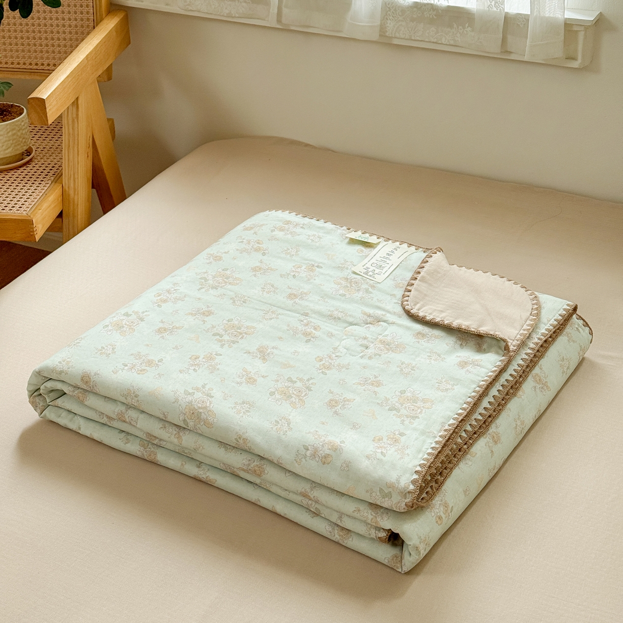 91家纺网 家纺一手货源 找家纺 雯雨家纺 2026新款全棉双层纱新疆棉花夏被空调被被子被芯 南法庄园