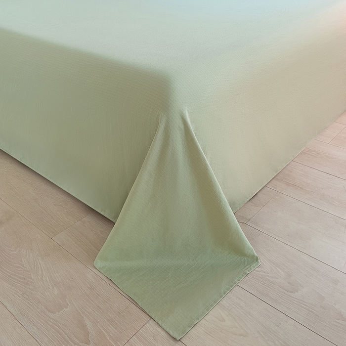 91家纺网 家纺一手货源 找家纺 绘萱家居 2026直播爆款云感皱皱纱双层纱皱皱棉花边四件套印花水洗棉 樱桃小花