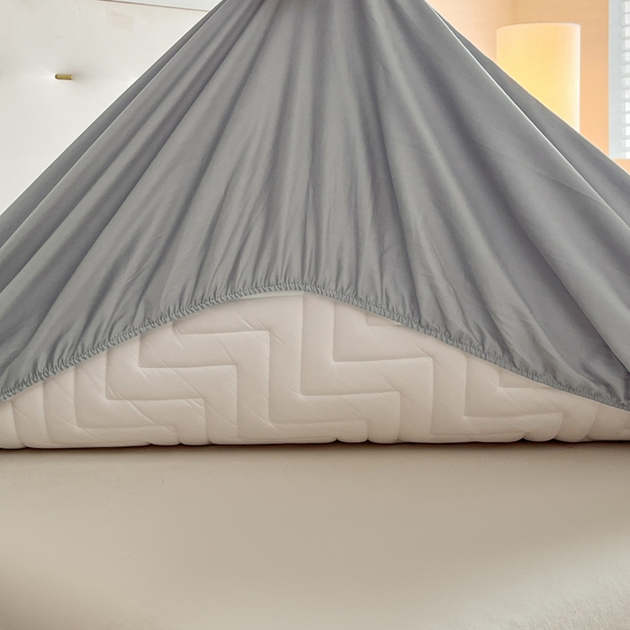 91家纺网 家纺一手货源 找家纺 卡姿家纺 2026中科院抗菌防螨全棉床笠席梦思床垫保护套 玛瑞-灰
