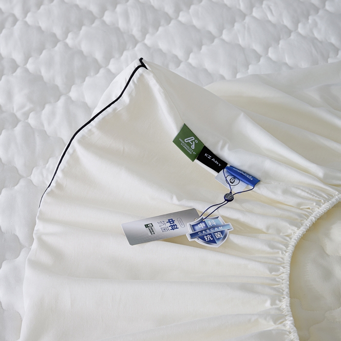 91家纺网 家纺一手货源 找家纺 卡姿家纺 2026中科院抗菌防螨全棉床笠席梦思床垫保护套 劳伦-白