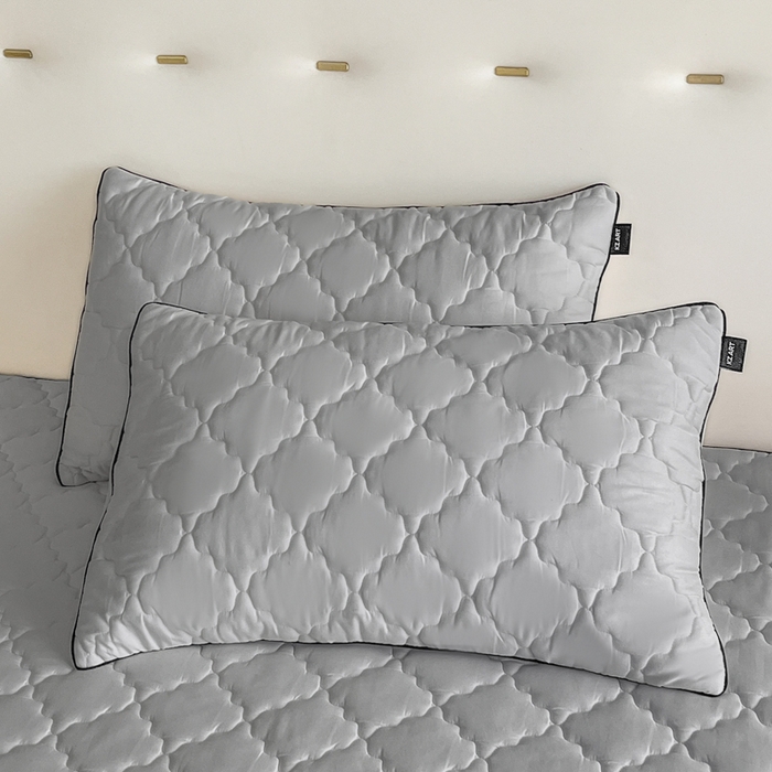 91家纺网 家纺一手货源 找家纺 卡姿家纺 2026中科院抗菌防螨全棉床笠席梦思床垫保护套 劳伦-灰