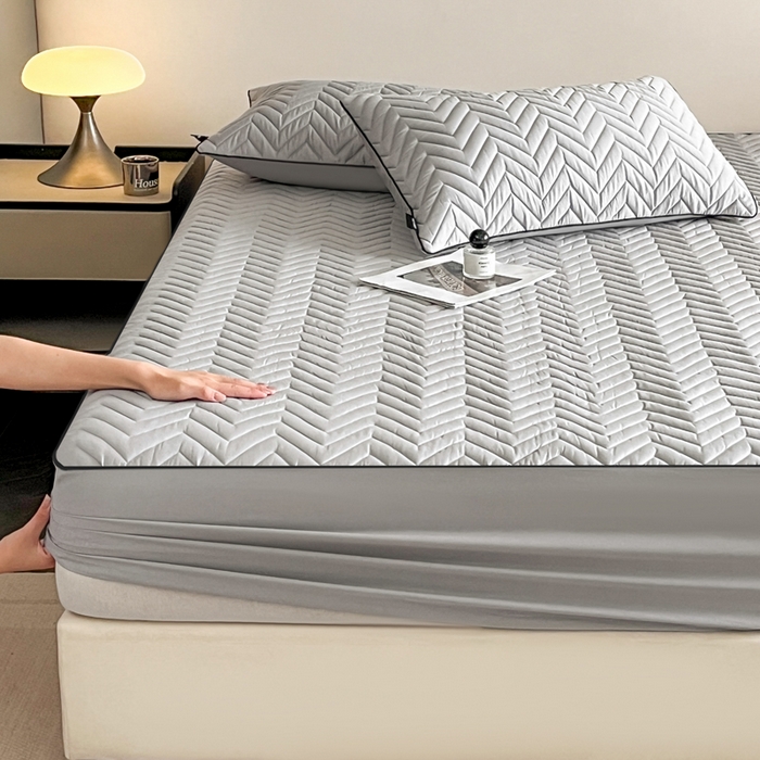 卡姿家纺 2026中科院抗菌防螨全棉床笠席梦思床垫保护套 玛瑞-灰