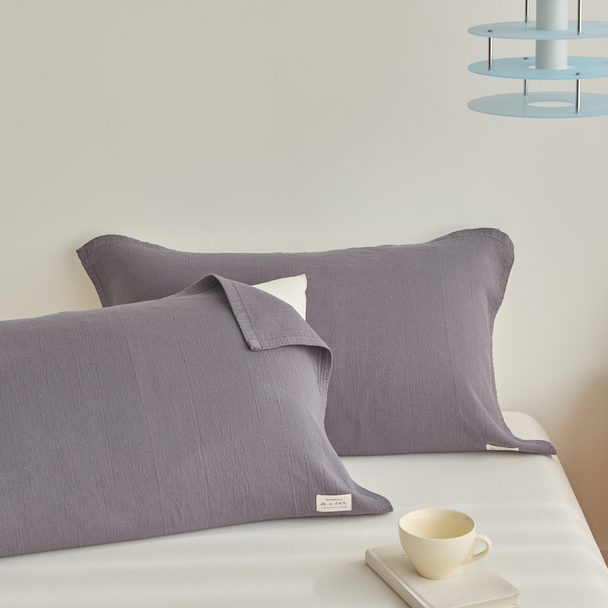 91家纺网 家纺一手货源 找家纺 百寐 2026全棉纯棉枕巾50*80纯棉简约棉麻透气枕巾大小枕芯通用 棉麻枕巾-深灰色 50x80cm±2cm一对