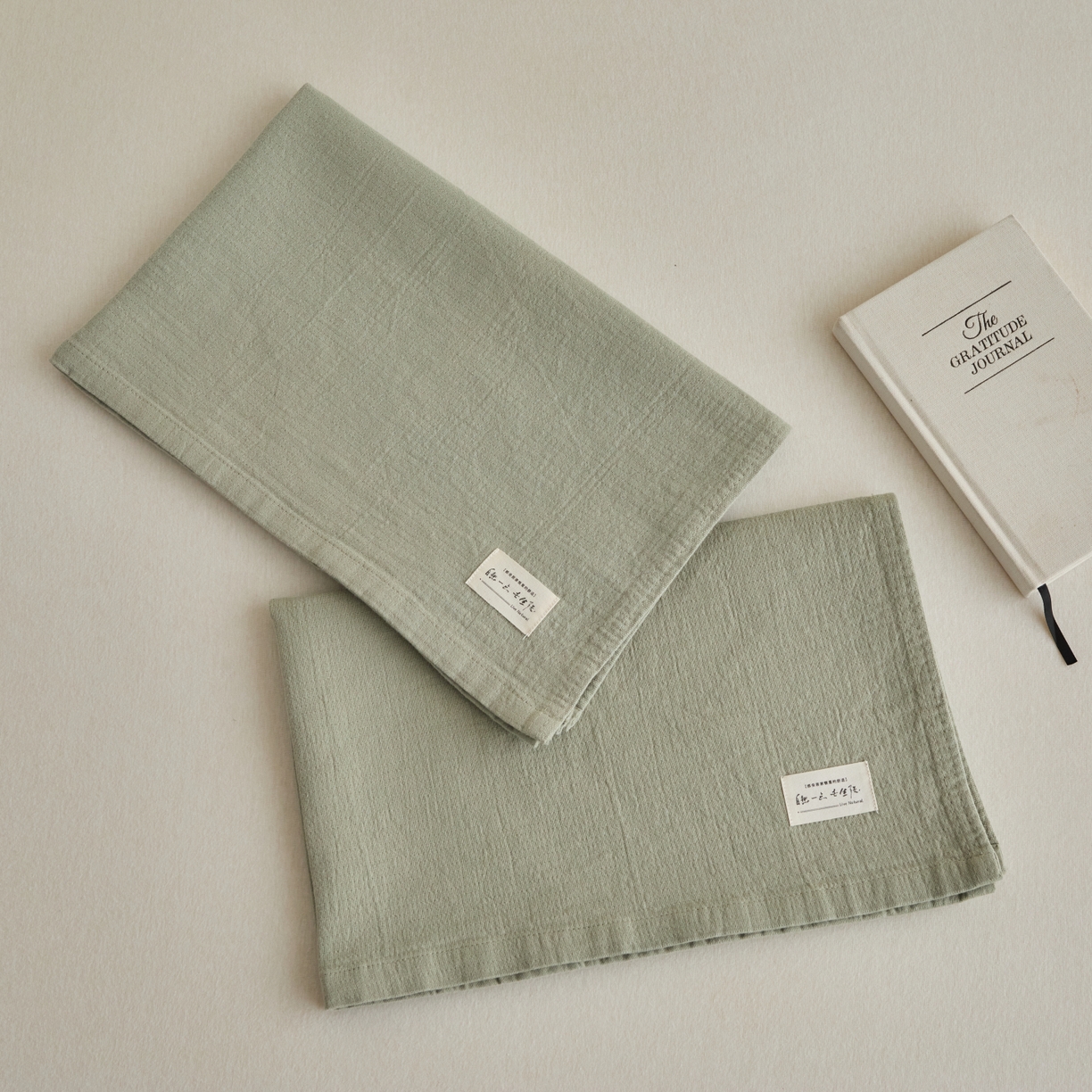 91家纺网 家纺一手货源 找家纺 百寐 2026全棉纯棉枕巾50*80纯棉简约棉麻透气枕巾大小枕芯通用 棉麻枕巾-灰绿色 50x80cm±2cm一对