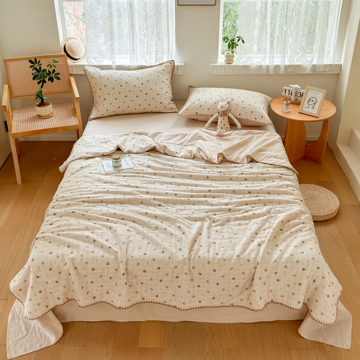 91家纺网 家纺一手货源 找家纺 雯雨家纺 2026新款全棉双层纱新疆棉花夏被空调被被子被芯 文迪