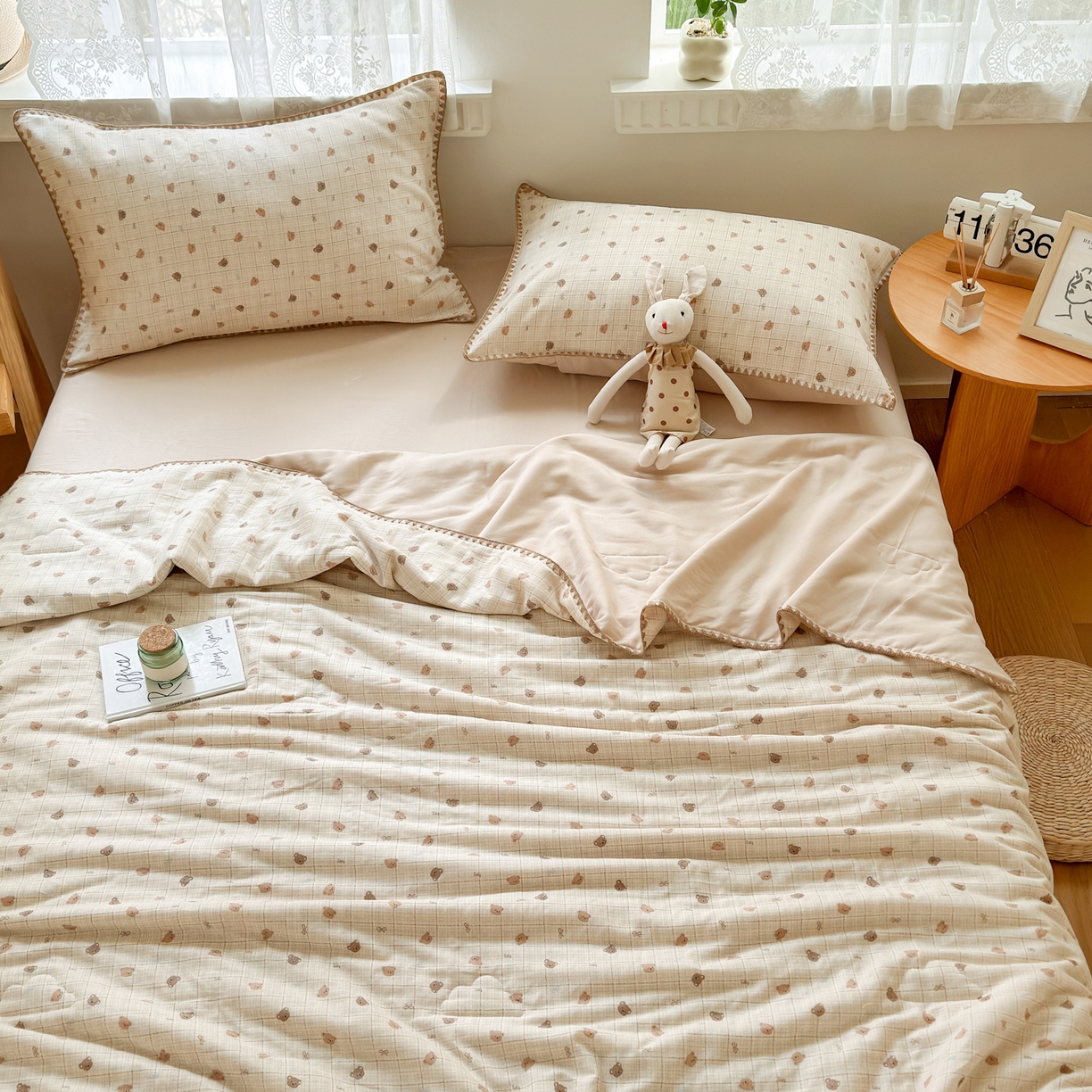 91家纺网 家纺一手货源 找家纺 雯雨家纺 2026新款全棉双层纱新疆棉花夏被空调被被子被芯 文迪