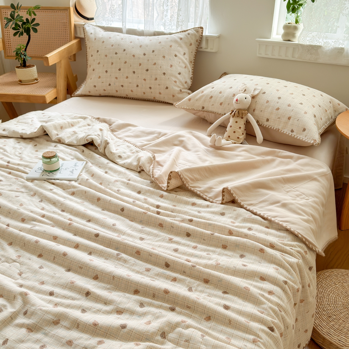 91家纺网 家纺一手货源 找家纺 雯雨家纺 2026新款全棉双层纱新疆棉花夏被空调被被子被芯 文迪