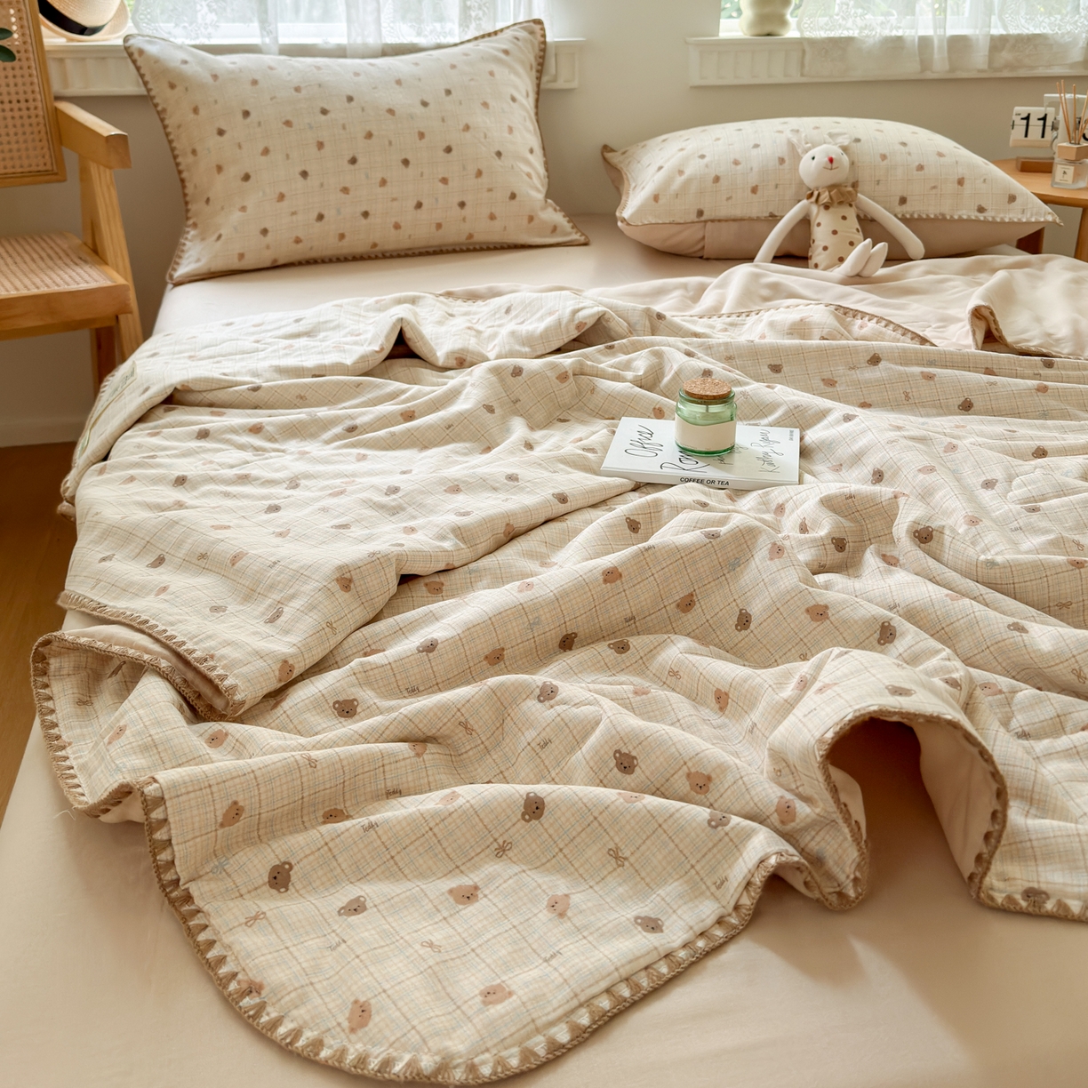 91家纺网 家纺一手货源 找家纺 雯雨家纺 2026新款全棉双层纱新疆棉花夏被空调被被子被芯 文迪