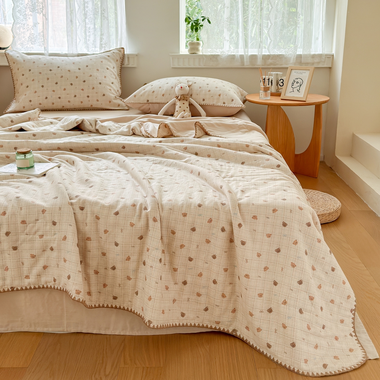 91家纺网 家纺一手货源 找家纺 雯雨家纺 2026新款全棉双层纱新疆棉花夏被空调被被子被芯 文迪