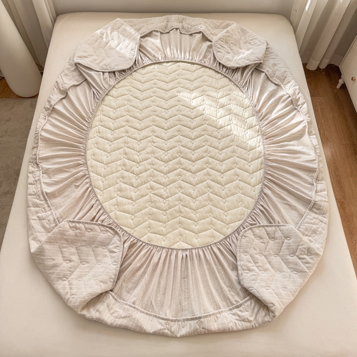 91家纺网 家纺一手货源 找家纺 （总）蝶帕家纺 2026新款无印色织提花加棉床笠四件套