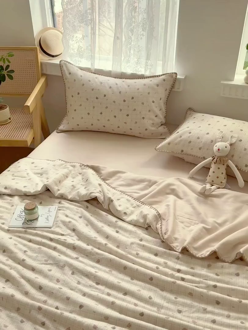 91家纺网 家纺一手货源 找家纺 雯雨家纺 2026新款全棉双层纱新疆棉花夏被空调被被子被芯 文迪