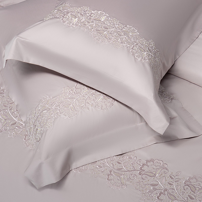 91家纺网 家纺一手货源 找家纺 （总）诗黛尔 2026春夏新款全棉纯棉长绒棉刺绣四件套-幽花庭