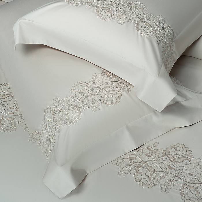 91家纺网 家纺一手货源 找家纺 诗黛尔 2026春夏新款全棉纯棉长绒棉刺绣四件套-幽花庭 幽花庭-绅士灰