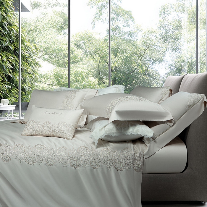 91家纺网 家纺一手货源 找家纺 诗黛尔 2026春夏新款全棉纯棉长绒棉刺绣四件套-幽花庭 幽花庭-绅士灰