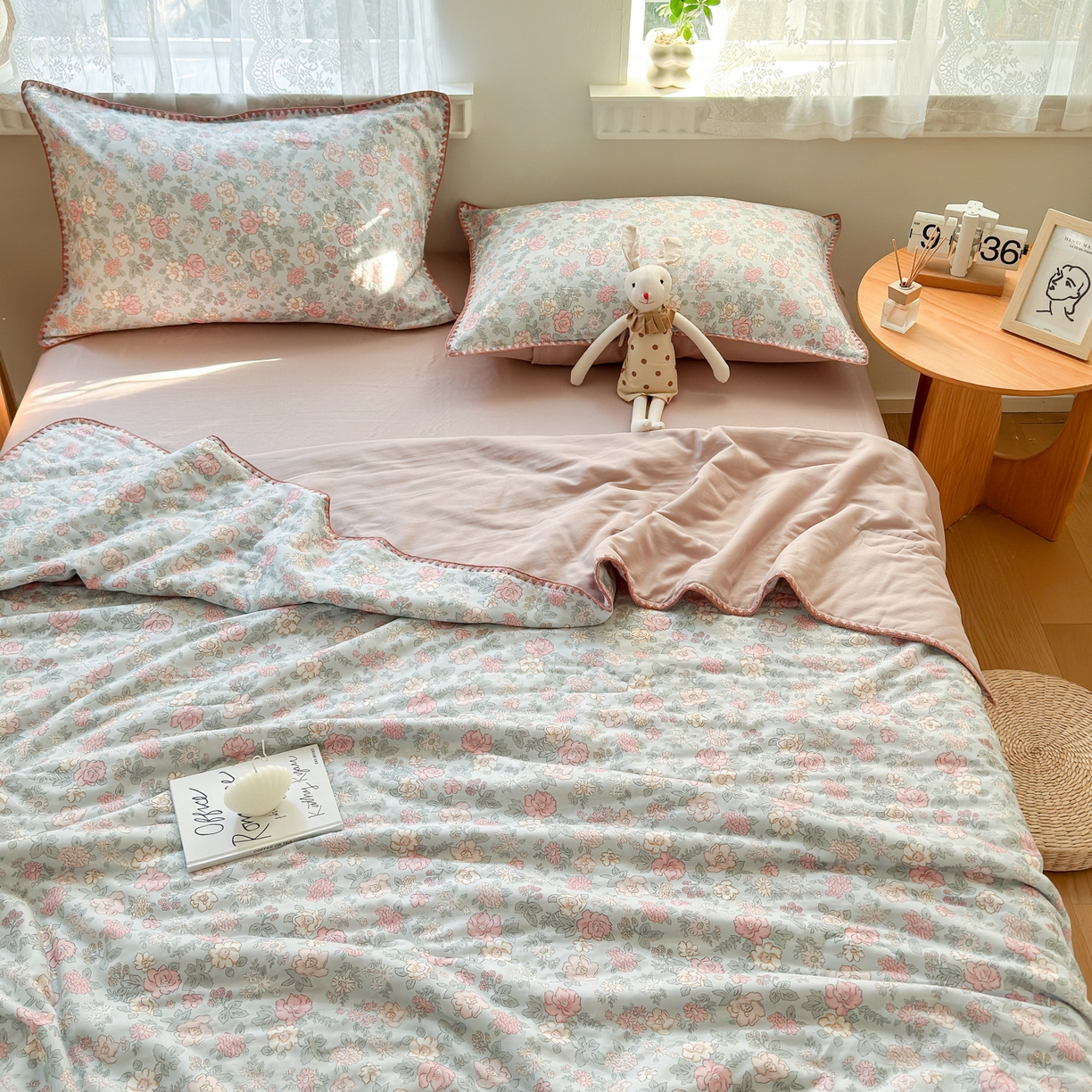 91家纺网 家纺一手货源 找家纺 雯雨家纺 2026新款全棉双层纱新疆棉花夏被空调被被子被芯 香水繁花-兰