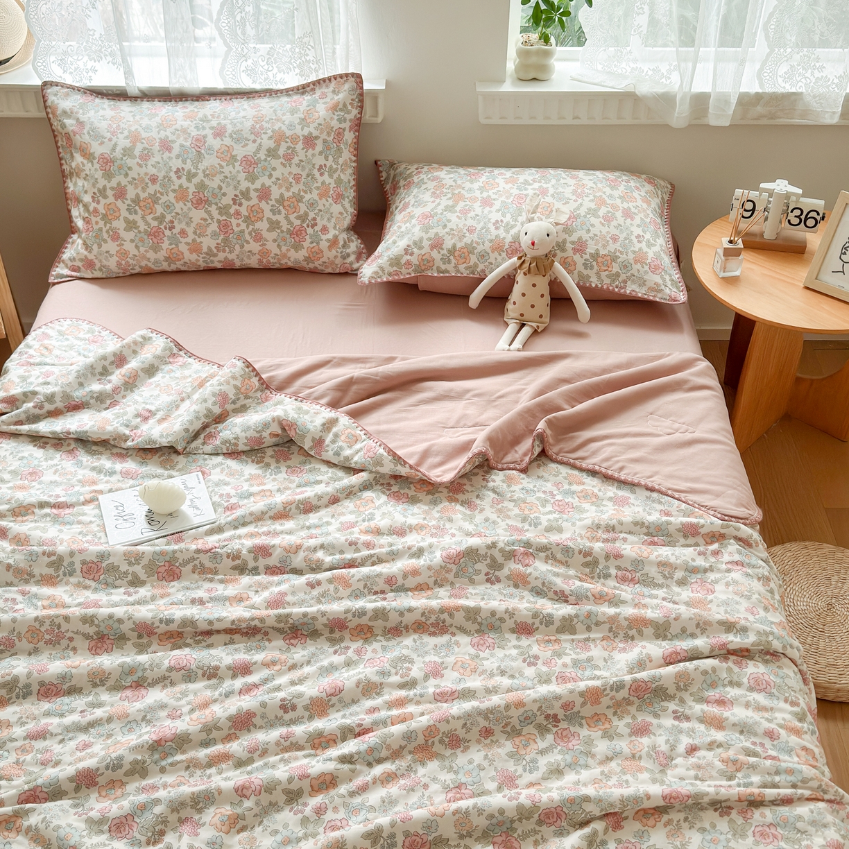 91家纺网 家纺一手货源 找家纺 雯雨家纺 2026新款全棉双层纱新疆棉花夏被空调被被子被芯 香水繁花-米