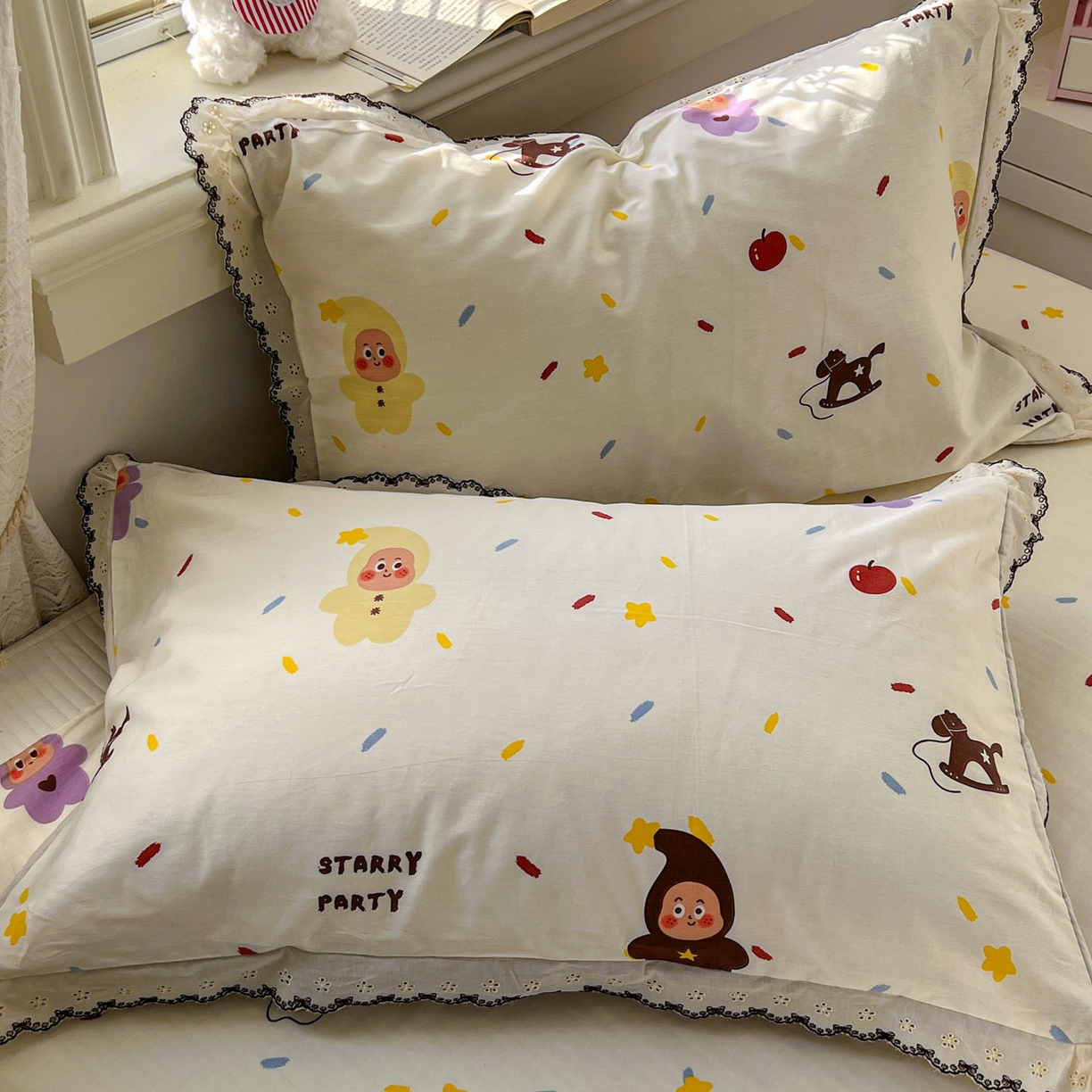 91家纺网 家纺一手货源 找家纺 希诺家居 2026新款费尔岛风全棉纯棉小清新单品床单床笠三件套-第二批 萌萌星宝宝