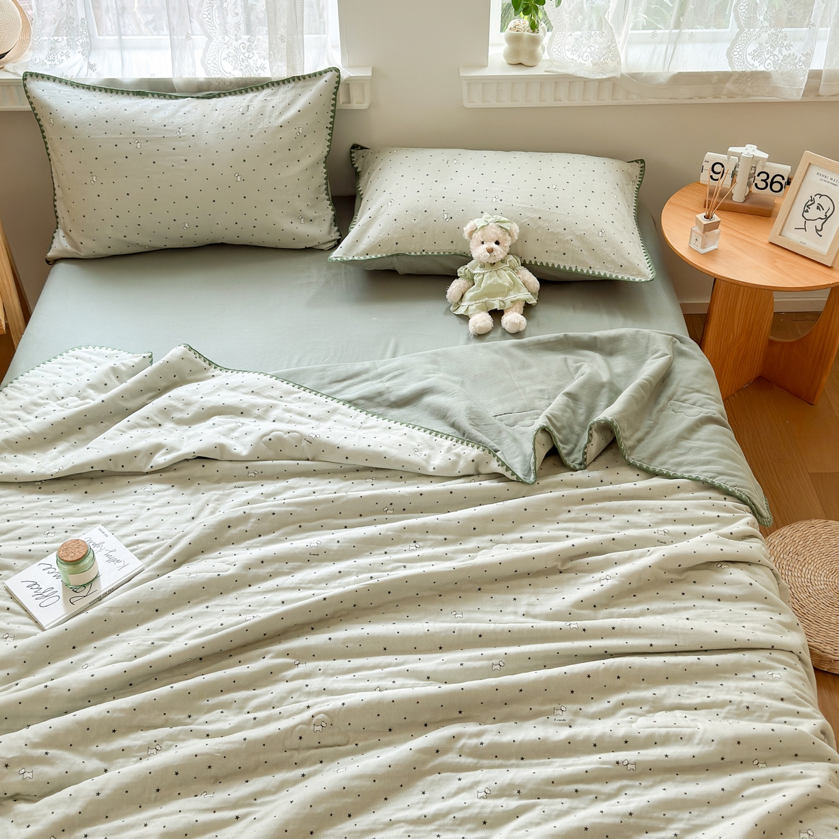 91家纺网 家纺一手货源 找家纺 雯雨家纺 2026新款全棉双层纱新疆棉花夏被空调被被子被芯 星空犬