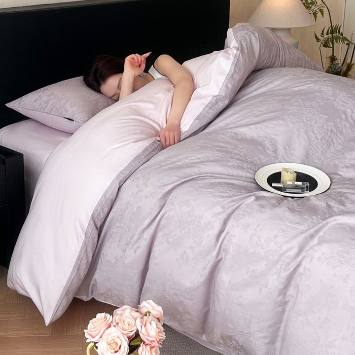 91家纺网 家纺一手货源 找家纺 （总）卡姿家纺 2026春夏全棉高密厚织大提花轻奢四件套