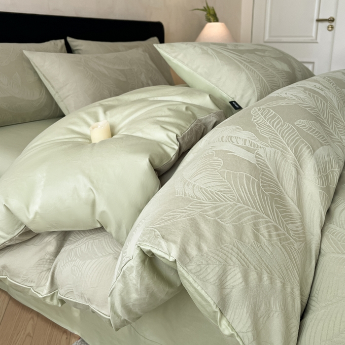 91家纺网 家纺一手货源 找家纺 （总）卡姿家纺 2026春夏全棉高密厚织大提花轻奢四件套