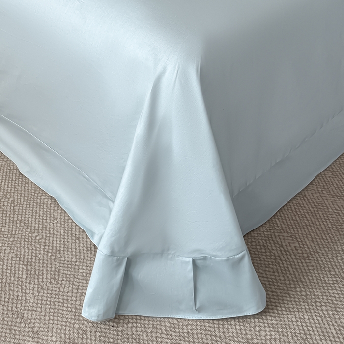 91家纺网 家纺一手货源 找家纺 卡姿家纺 2026春夏全棉高密厚织大提花轻奢四件套 沁香-湖绿