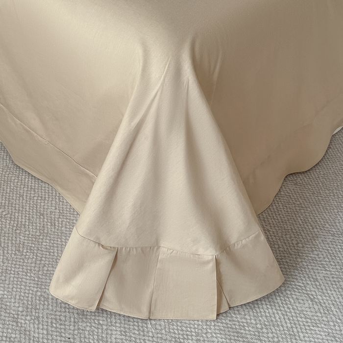 91家纺网 家纺一手货源 找家纺 卡姿家纺 2026春夏全棉高密厚织大提花轻奢四件套 石烁-奶白