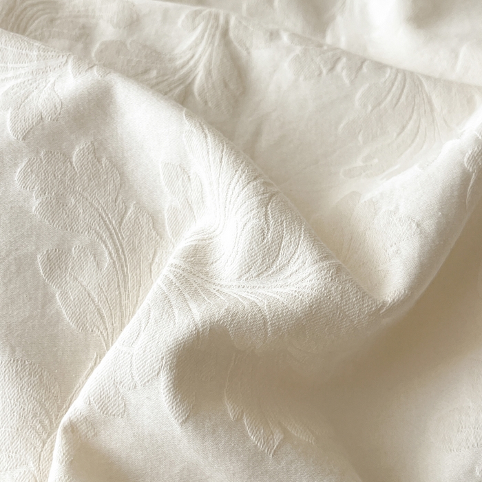 91家纺网 家纺一手货源 找家纺 卡姿家纺 2026春夏全棉高密厚织大提花轻奢四件套 柔风香草-奶白