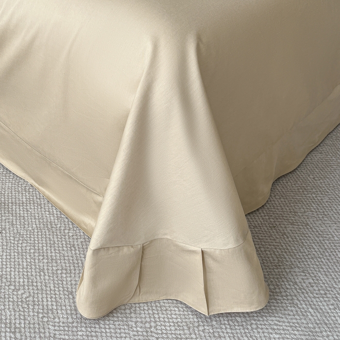 91家纺网 家纺一手货源 找家纺 卡姿家纺 2026春夏全棉高密厚织大提花轻奢四件套 克拉拉-香槟驼