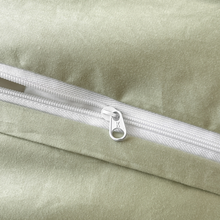 91家纺网 家纺一手货源 找家纺 卡姿家纺 2026春夏全棉高密厚织大提花轻奢四件套 焦野-奶绿