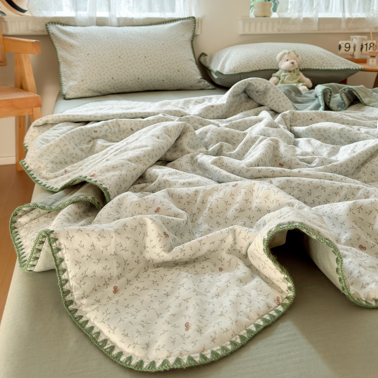 91家纺网 家纺一手货源 找家纺 雯雨家纺 2026新款全棉双层纱新疆棉花夏被空调被被子被芯 雪妮