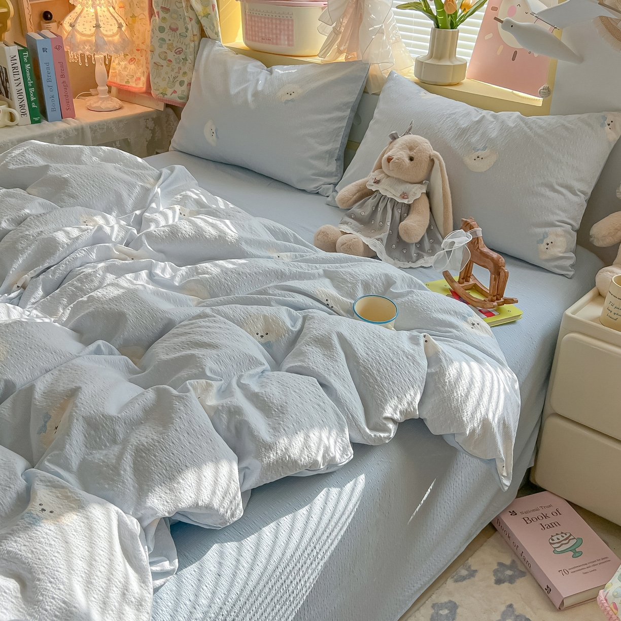 91家纺网 家纺一手货源 找家纺 （总）韩巢家纺 2026新款泡芙纱四件套