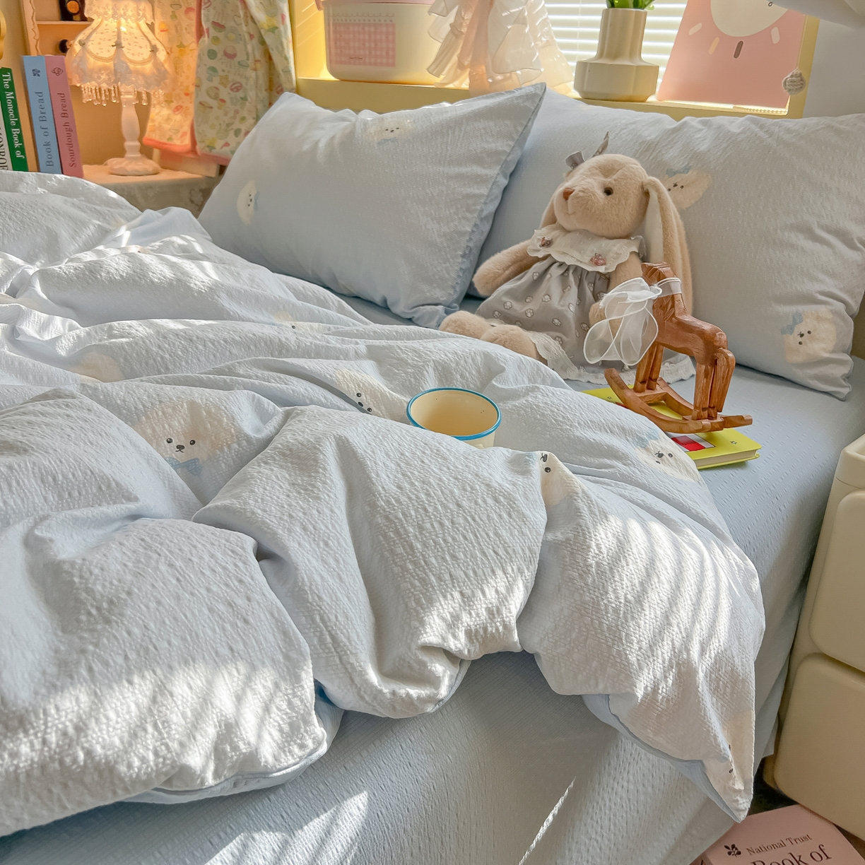 91家纺网 家纺一手货源 找家纺 （总）韩巢家纺 2026新款泡芙纱四件套