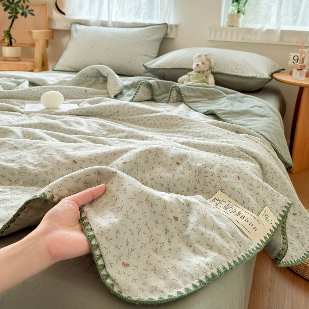 91家纺网 家纺一手货源 找家纺 雯雨家纺 2026新款全棉双层纱新疆棉花夏被空调被被子被芯 雪妮