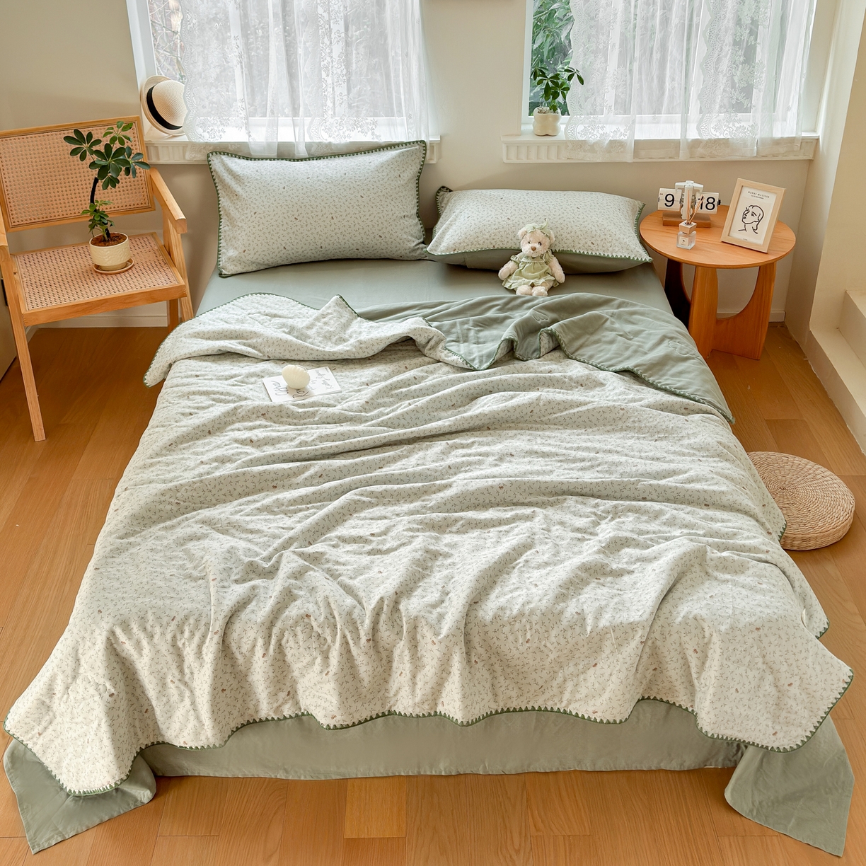 91家纺网 家纺一手货源 找家纺 雯雨家纺 2026新款全棉双层纱新疆棉花夏被空调被被子被芯 雪妮