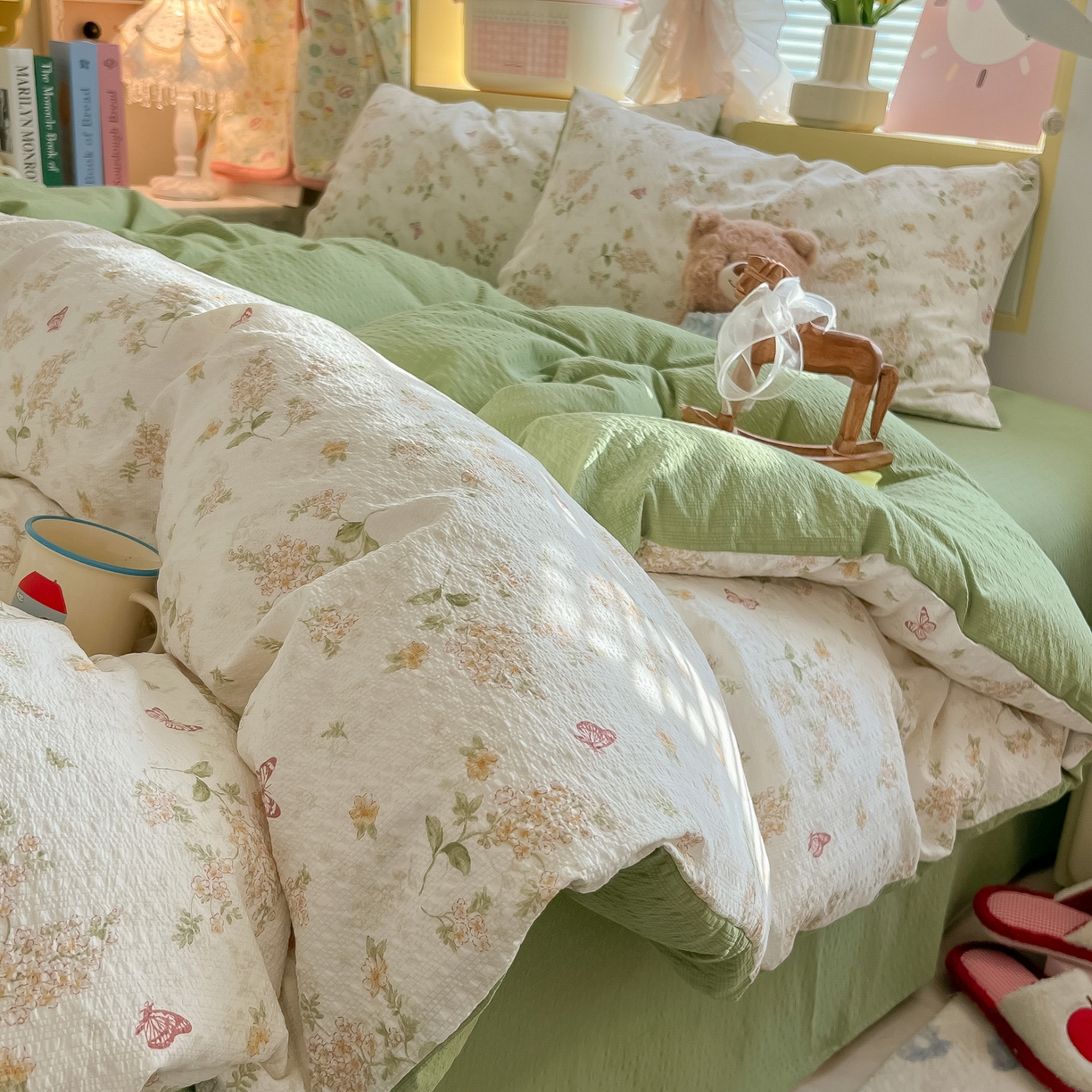 91家纺网 家纺一手货源 找家纺 （总）韩巢家纺 2026新款泡芙纱四件套