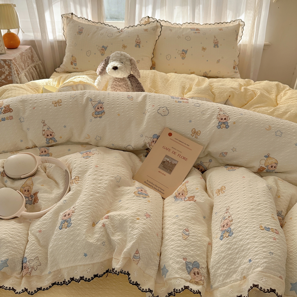 凯洛奇 2026新款高品质A类泡芙纱甜栗花边套件系列一小红书推荐 星梦乐园