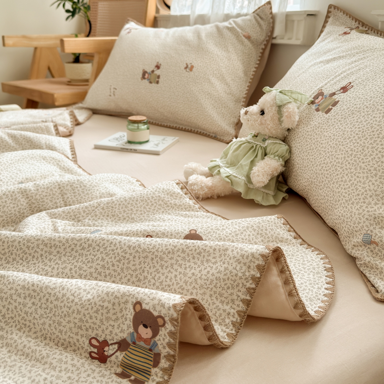 91家纺网 家纺一手货源 找家纺 雯雨家纺 2026新款全棉双层纱新疆棉花夏被空调被被子被芯 朱迪熊-米