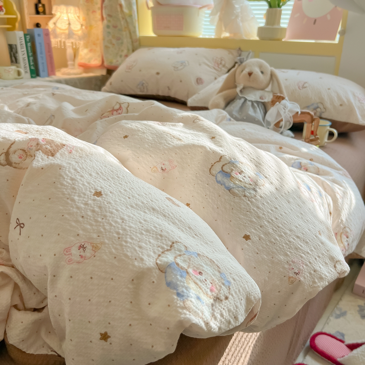 91家纺网 家纺一手货源 找家纺 （总）韩巢家纺 2026新款泡芙纱四件套