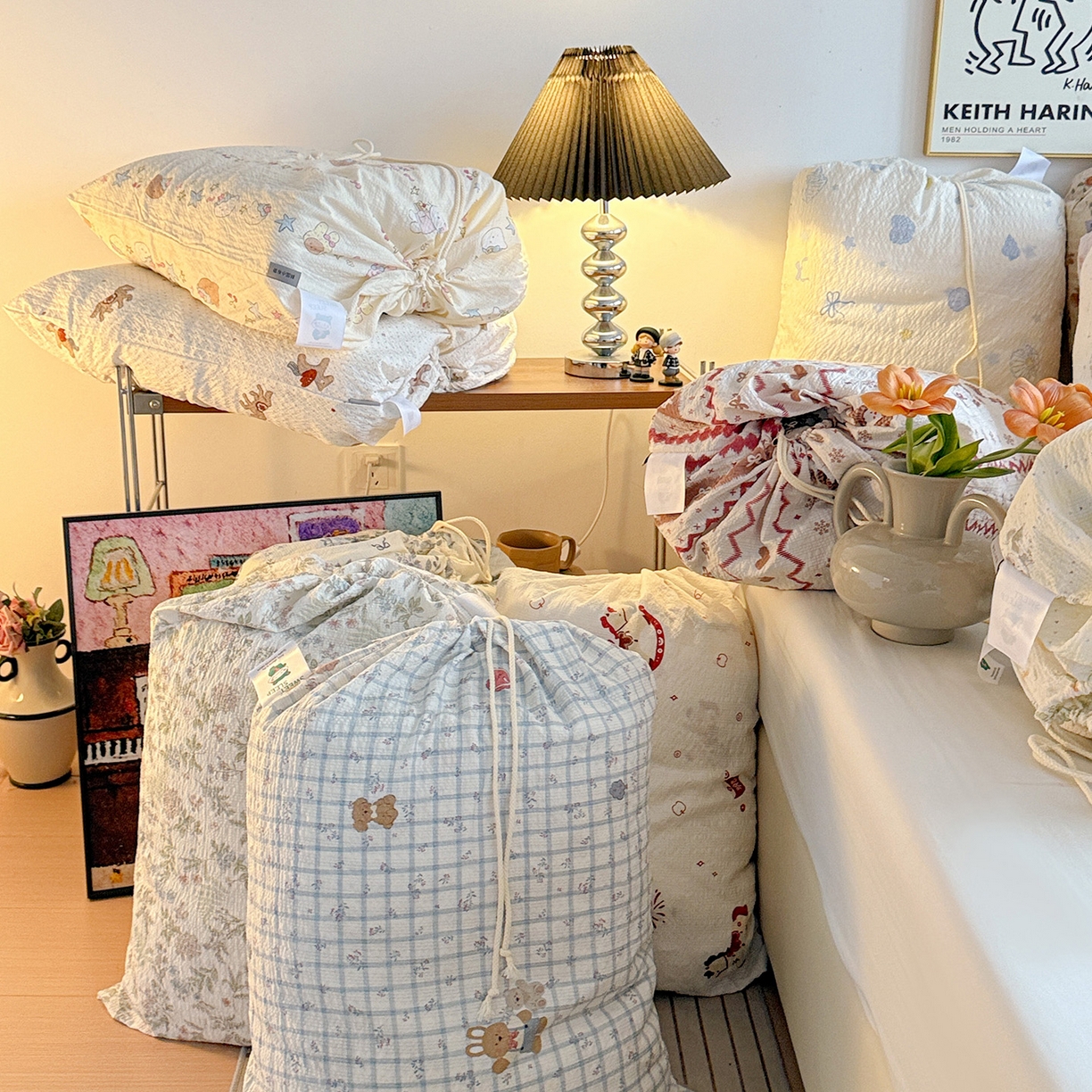 91家纺网 家纺一手货源 找家纺 富米莱（原臻工厂） 2026春夏新款云感泡芙棉复古法式花边床盖床裙被套夏凉被四件套一小红书推荐 组合图仅供展示不可下单