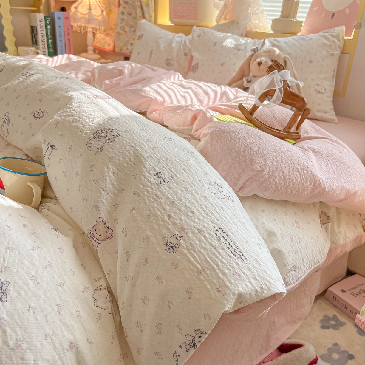 91家纺网 家纺一手货源 找家纺 （总）韩巢家纺 2026新款泡芙纱四件套