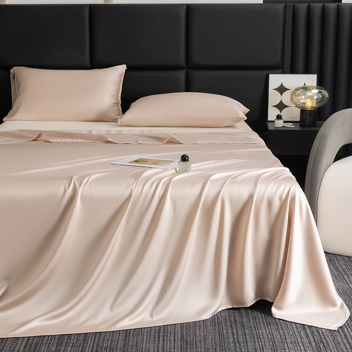 91家纺网 家纺一手货源 找家纺 （总）慕梵家居 2026新款100%莱赛尔天丝纯色单床单60s贡缎床单单件