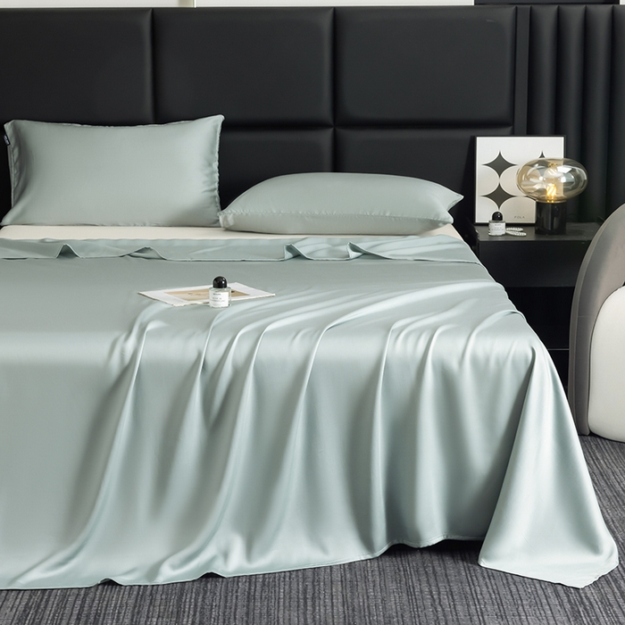 91家纺网 家纺一手货源 找家纺 （总）慕梵家居 2026新款100%莱赛尔天丝纯色单床单60s贡缎床单单件