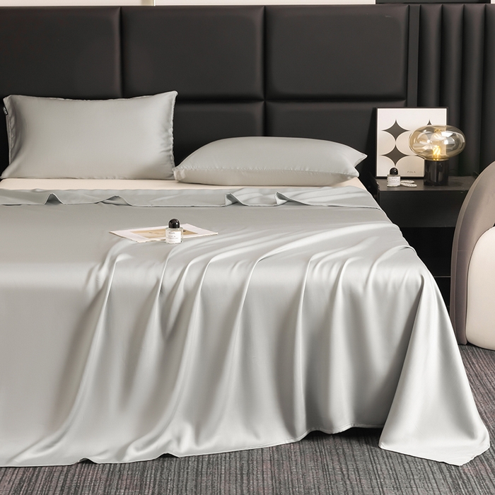 91家纺网 家纺一手货源 找家纺 （总）慕梵家居 2026新款100%莱赛尔天丝纯色单床单60s贡缎床单单件